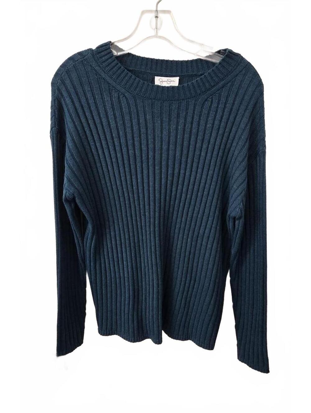 Jessica Simpson Ribbed Knit Sweater Size Small Blue